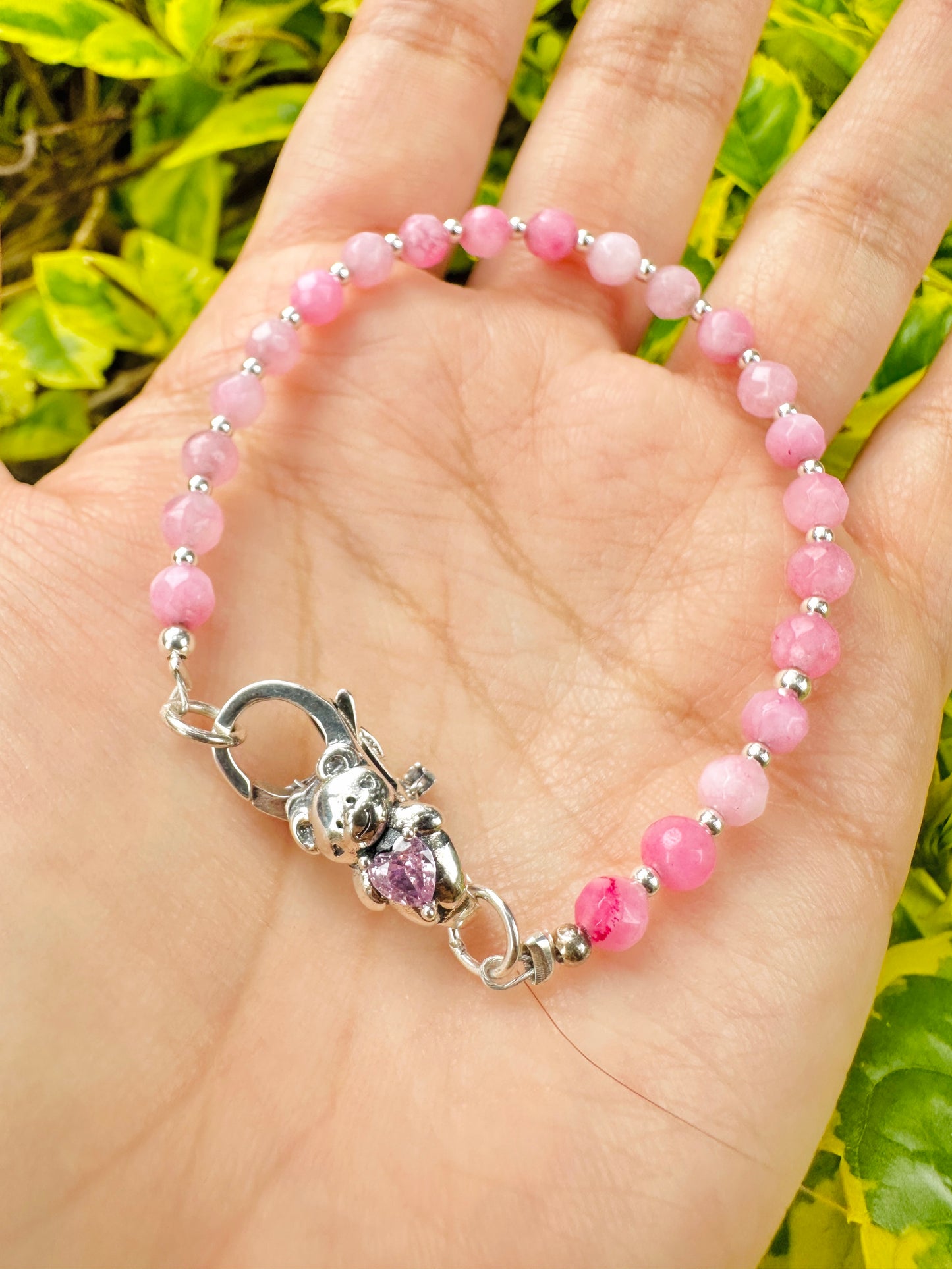 Brazalete Jade rosa pastel