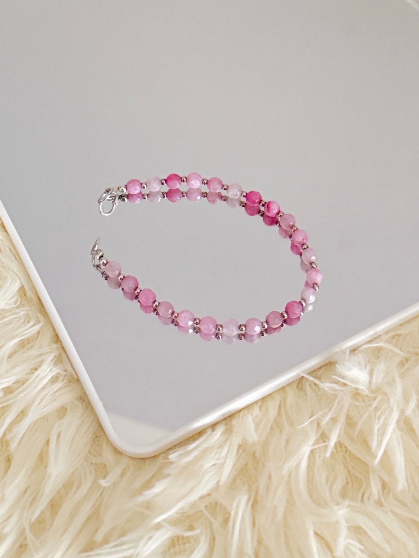 Brazalete Jade rosa pastel