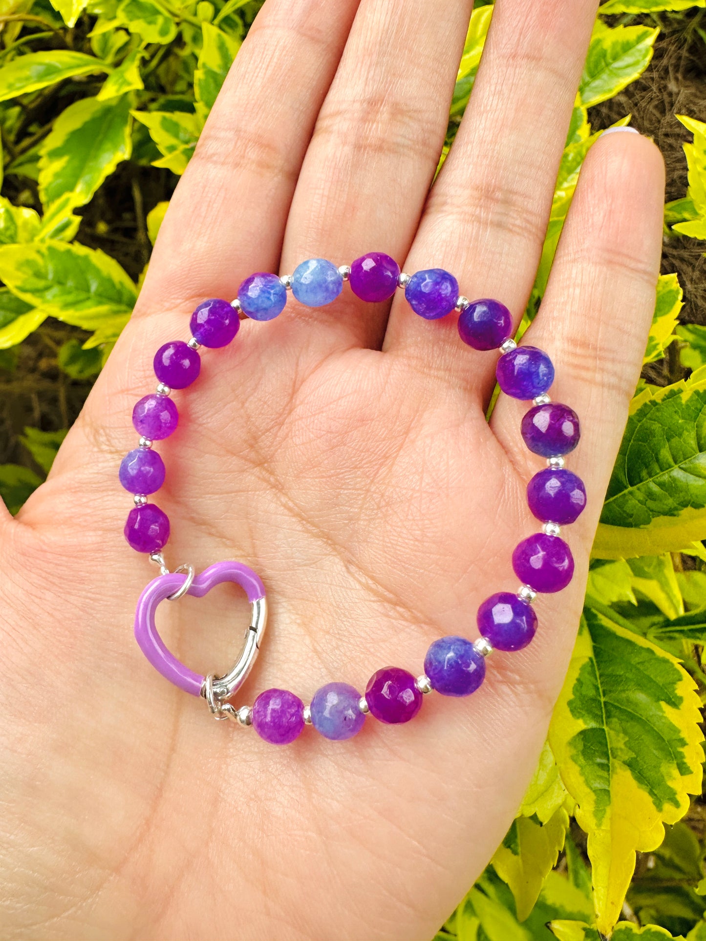 Brazalete Esferas Jade Lila