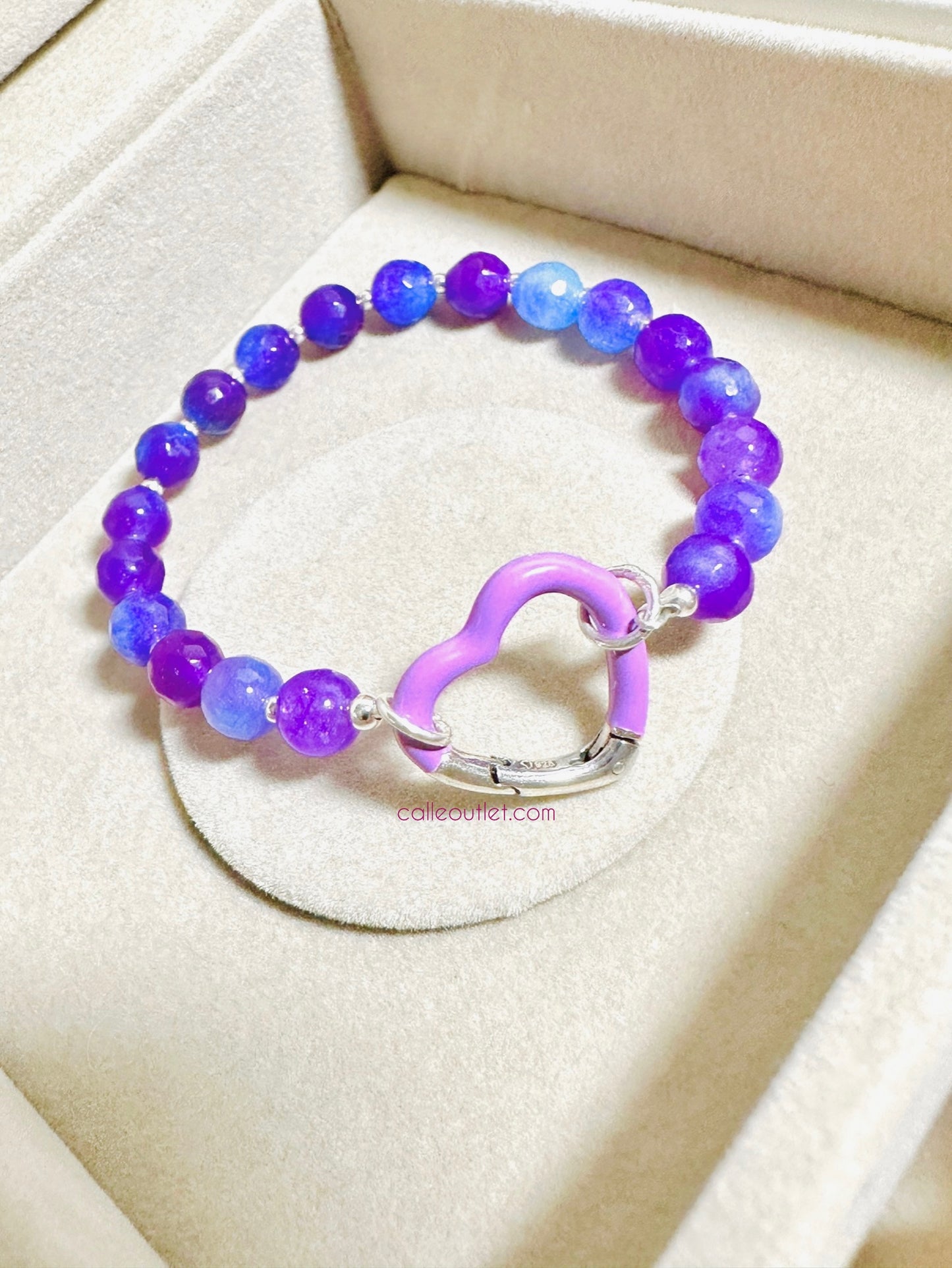 Brazalete Esferas Jade Lila