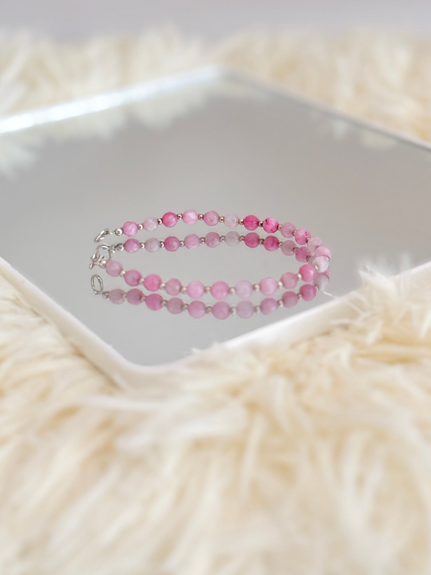 Brazalete Jade rosa pastel