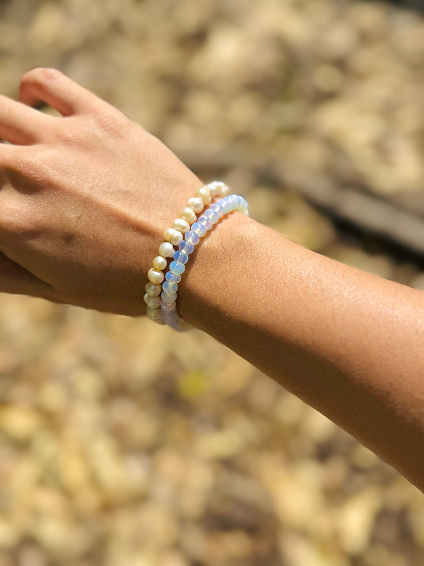 Pulsera Piedra lunar y plata