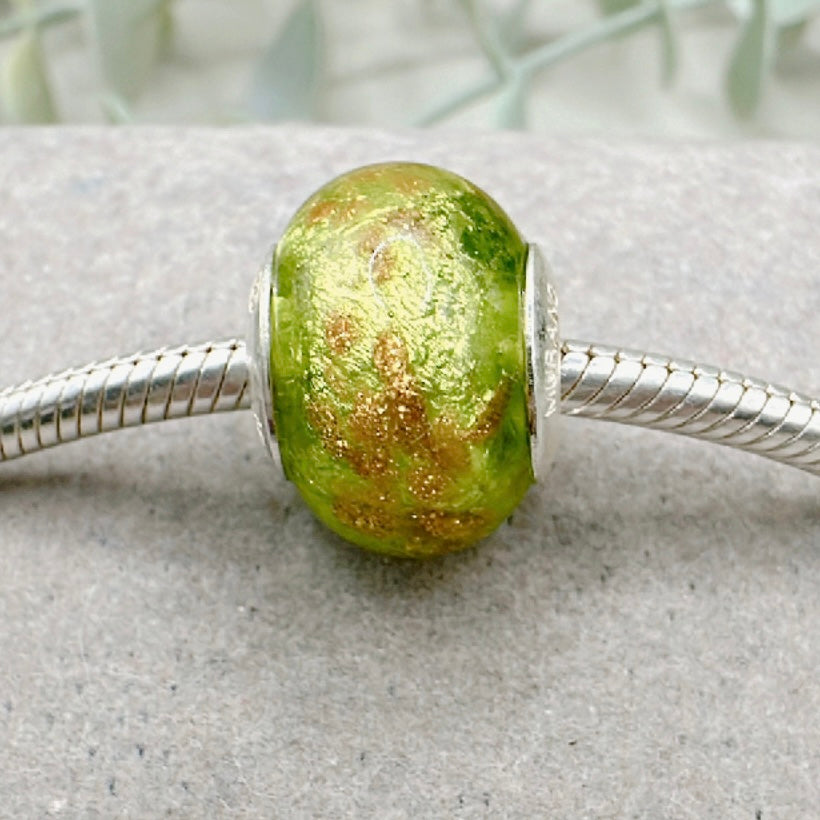 Murano Green Gold Irregular