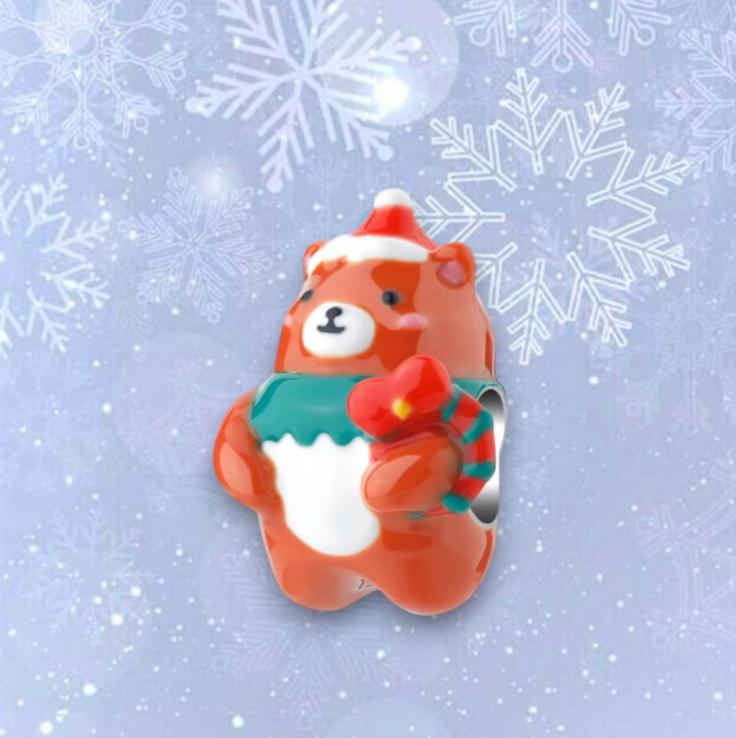 Charm Oso Pardo Navideño