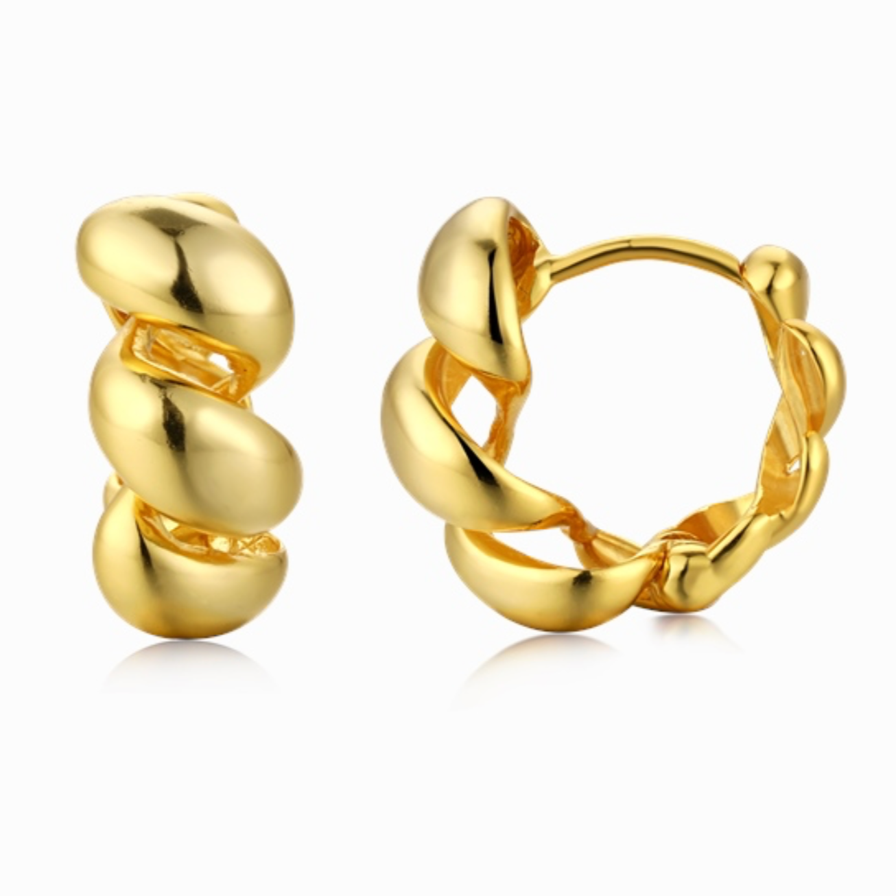 Arracadas Twisted Baño de Oro