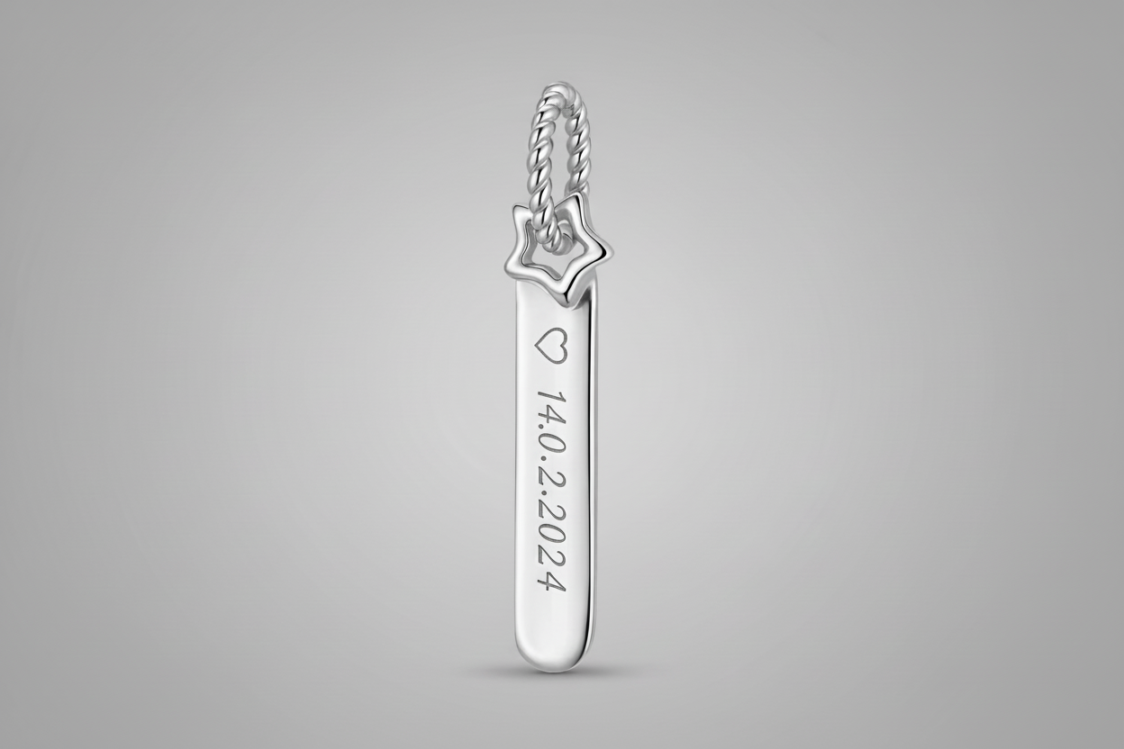 Charm Placa Mini con Estrella +Personalización