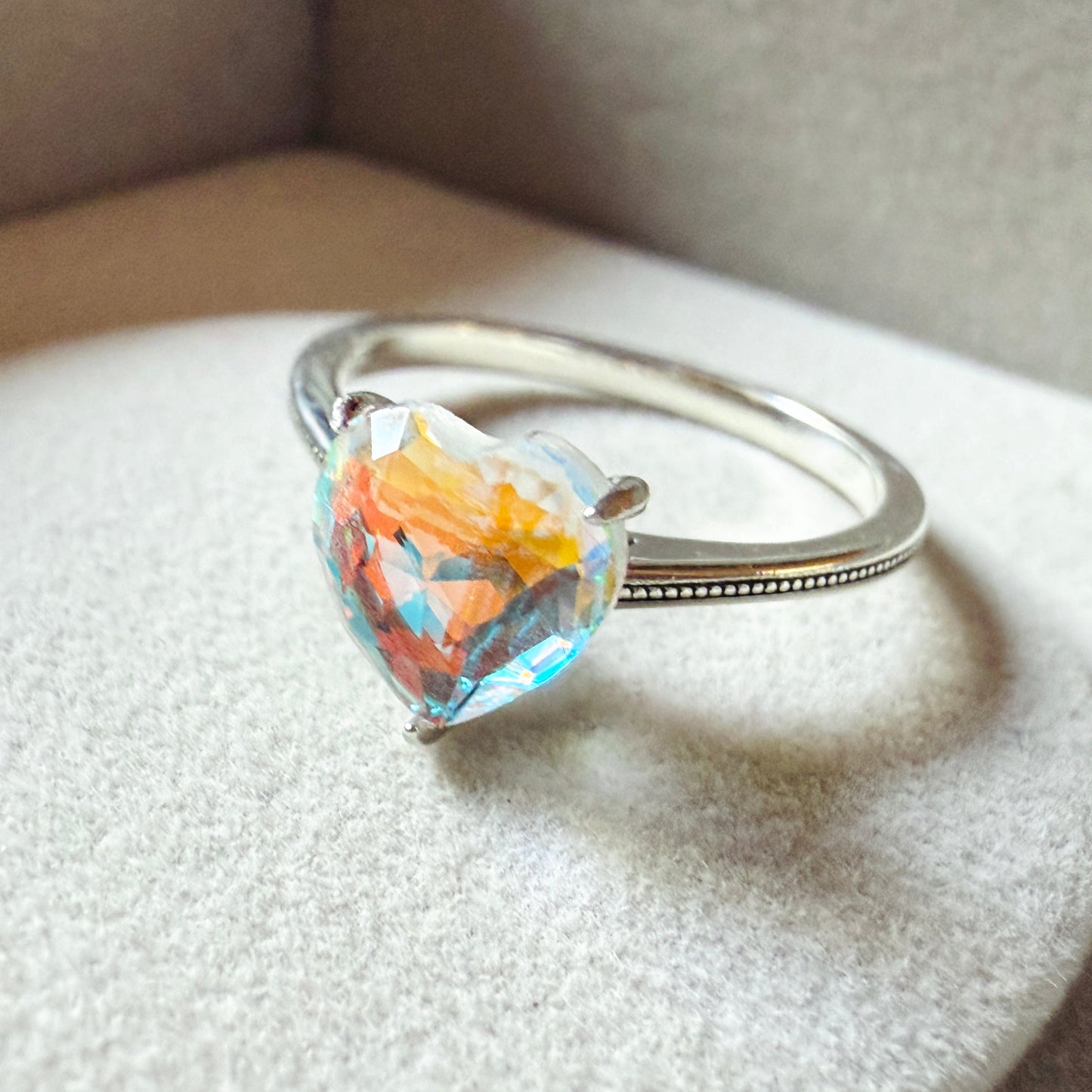 Iridescent Heart Ring