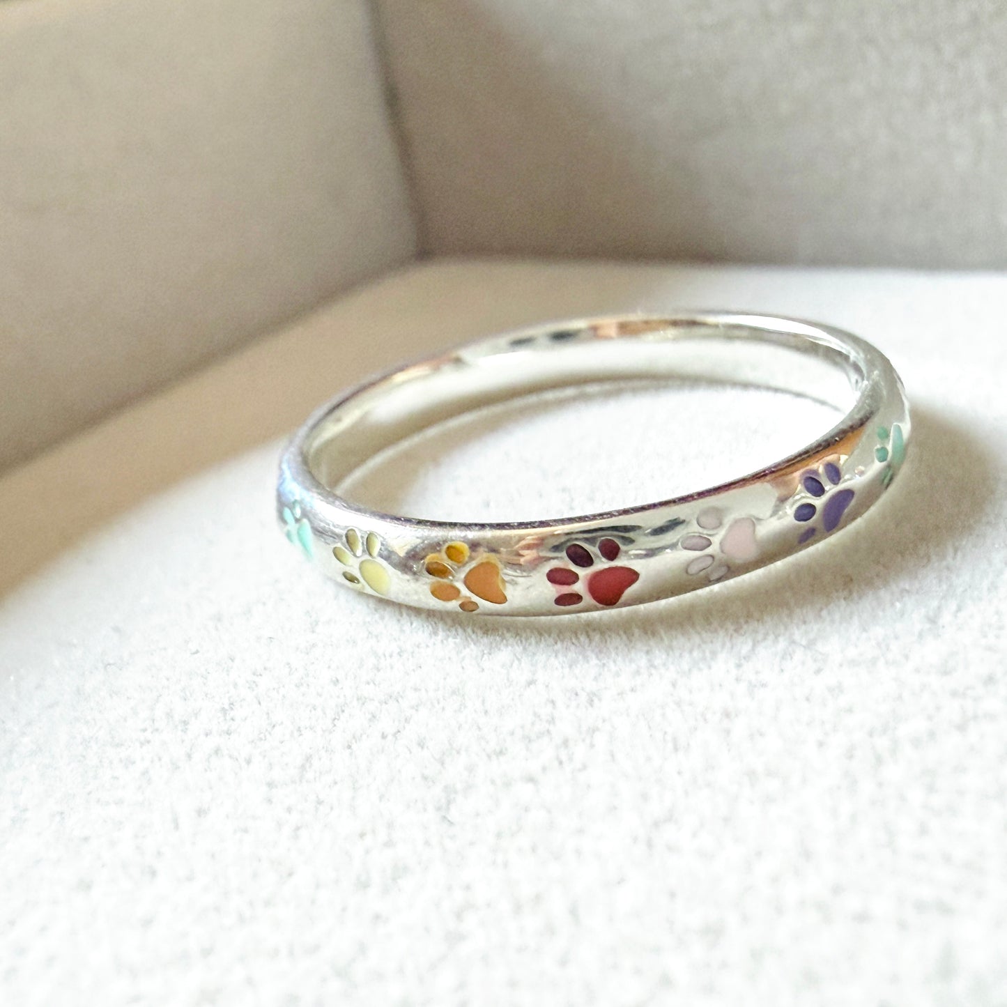 Colorful Paw Prints Ring