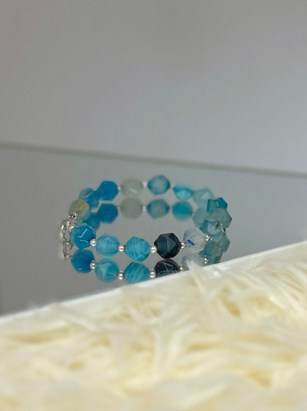Brazalete Ágata Mix Azul