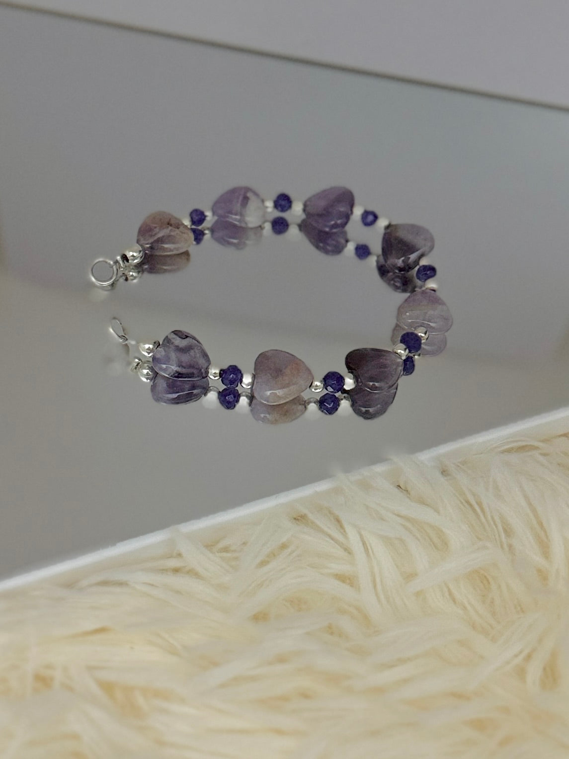 Brazalete Corazones Amatista