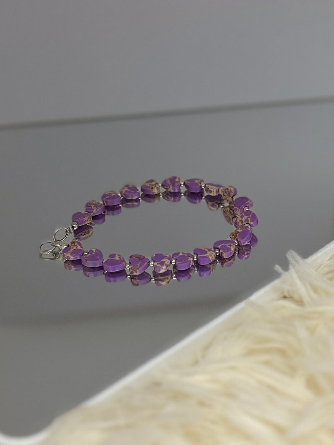 Brazalete Corazones Turquesa Lila