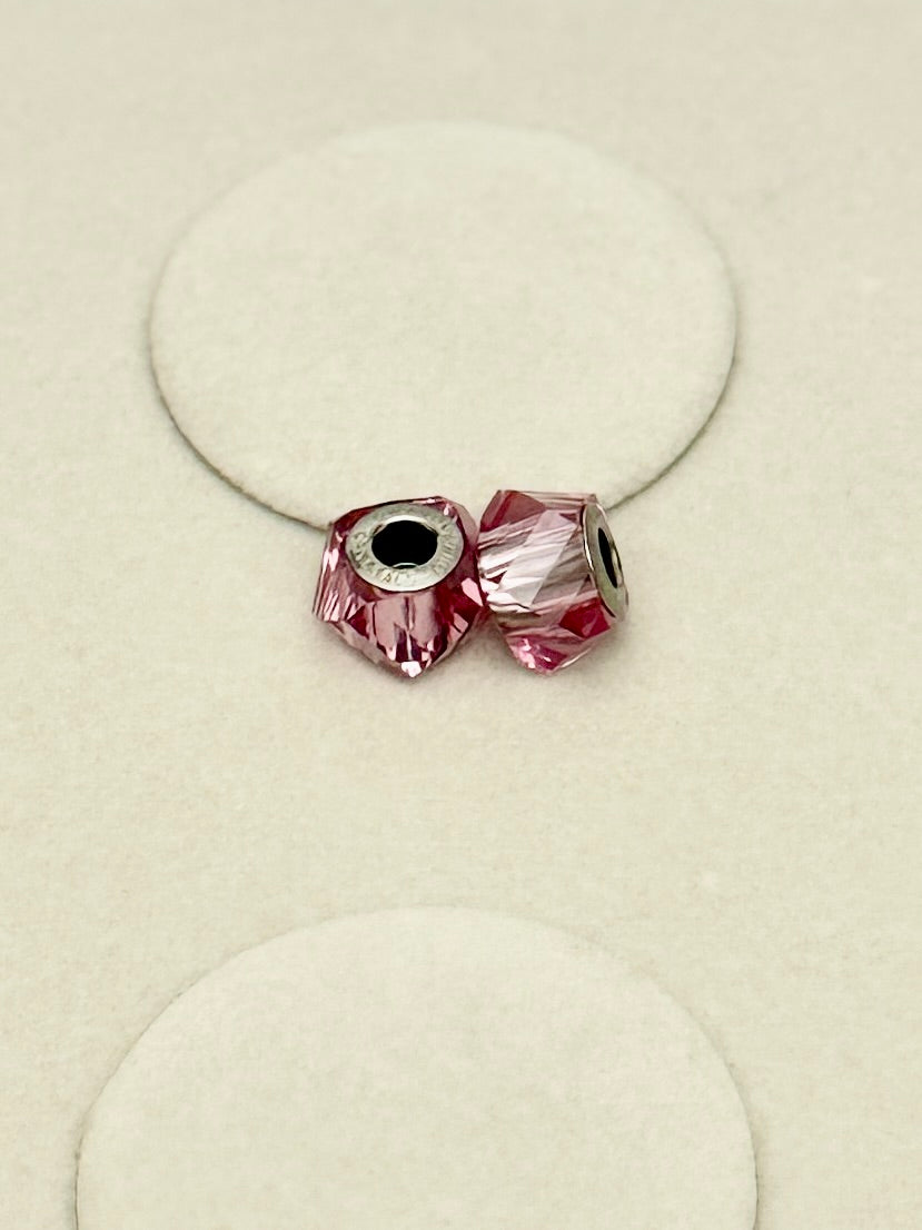Pair of Swarovski Faceted Light Pink