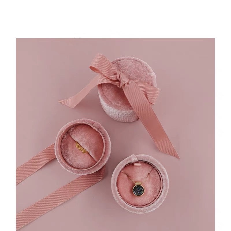 Caja para anillos terciopelo rosa