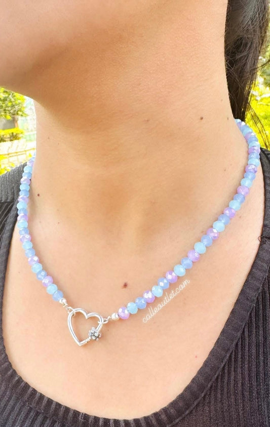 Collar cristales tonos pastel