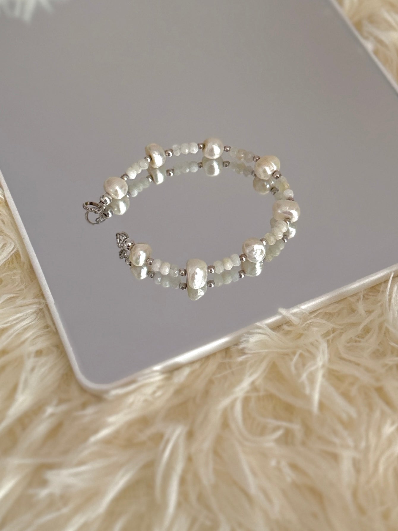 Pearl and crystal bracelet