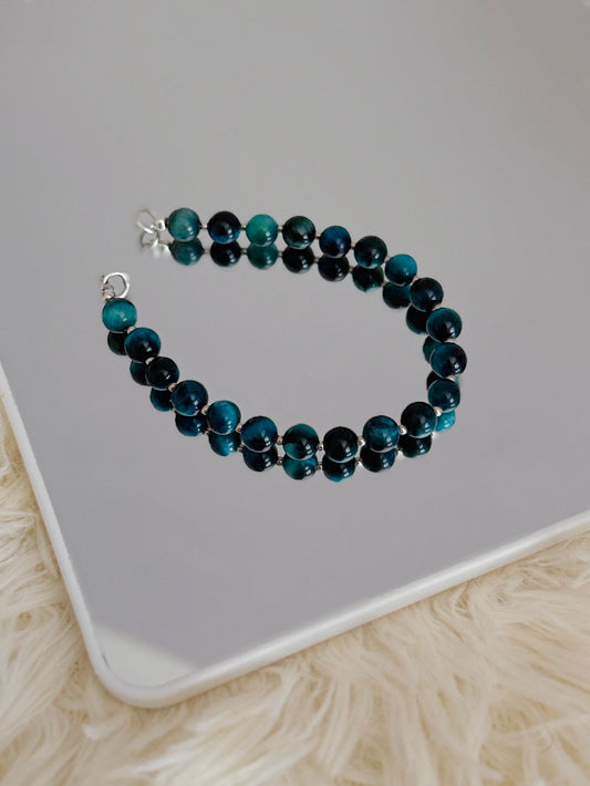 Brazalete Ágata azul egeo