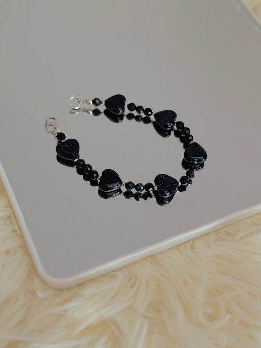 Brazalete Corazones Venturina Azul