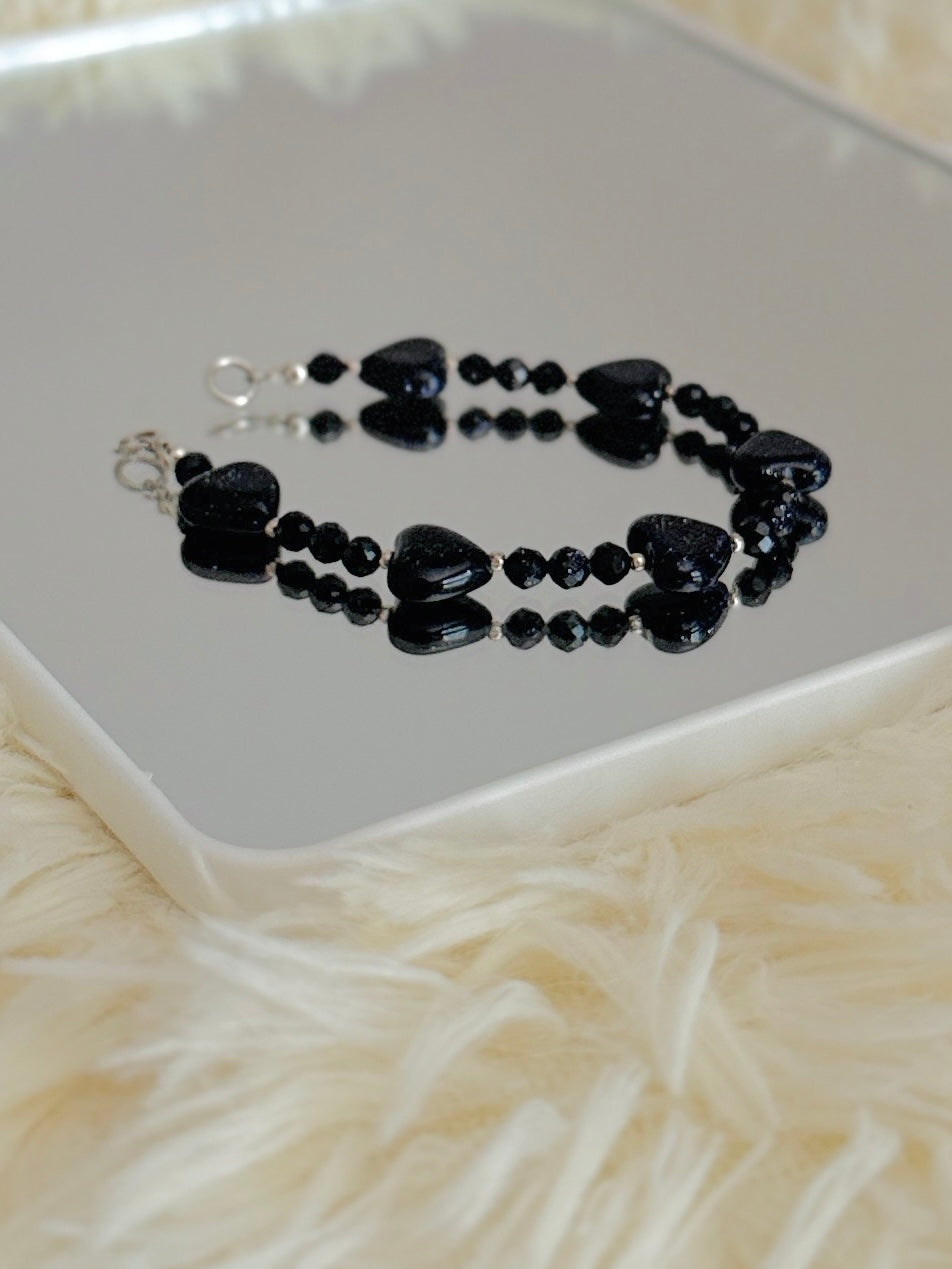 Blue Aventurine Hearts Bracelet