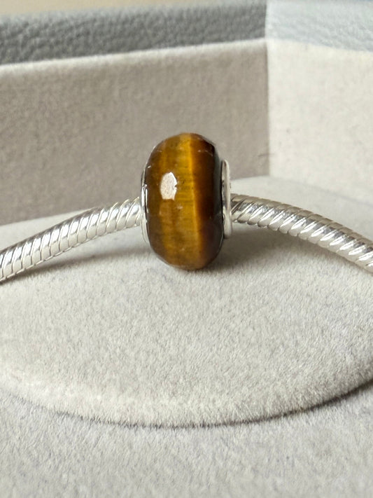 Cuenta ojo de tigre facetada