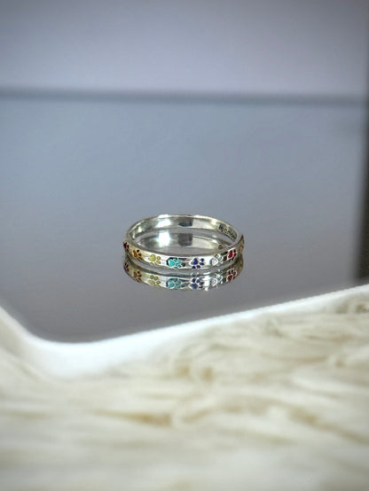 Anillo Huellitas coloridas