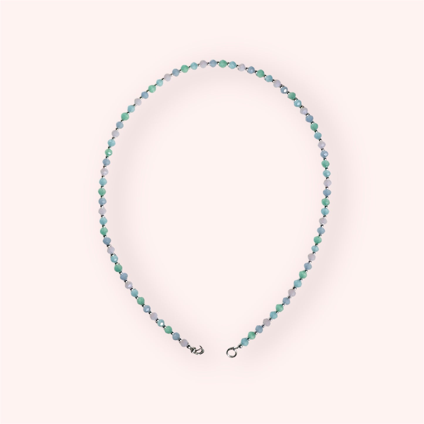 Collar cristales y plata pastel