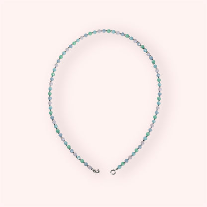 Collar cristales y plata pastel
