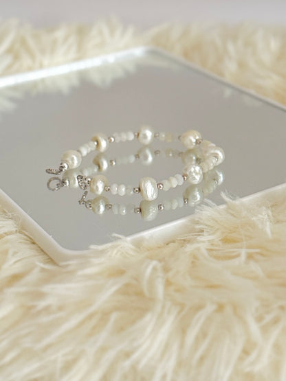 Pearl and crystal bracelet