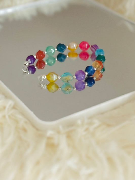Brazalete Ágata colorida