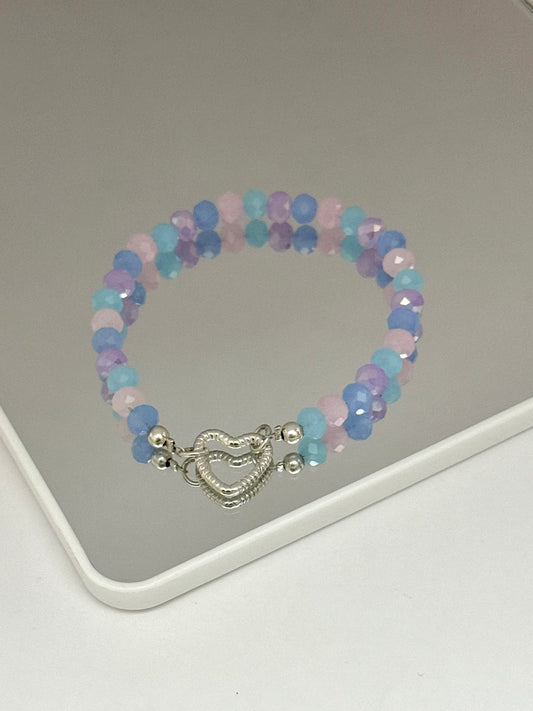 Multicolor Pastel Crystals Bracelet Large