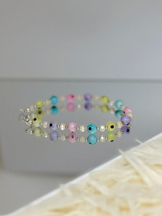 Brazalete Ojos turcos Multicolor de cristal