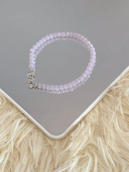 Pastel pink crystal bracelet