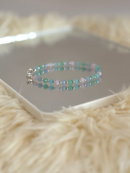 Pastel silver and crystal bracelet