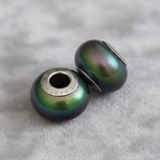 Par Swarovski Crystal Scarabaeus Green Pearl