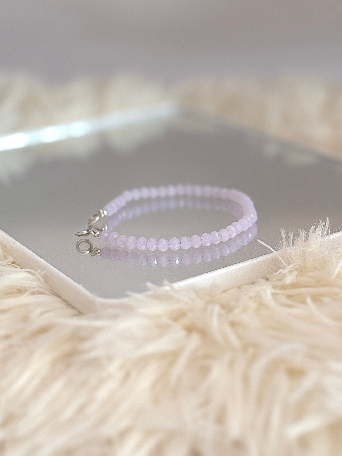 Pastel pink crystal bracelet