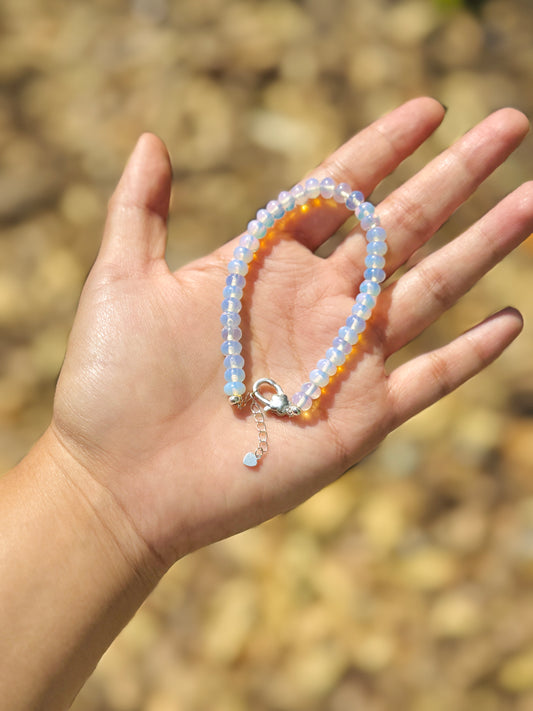 Pulsera Piedra lunar y plata