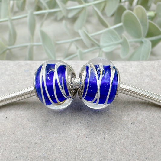 Par Muranos Azul y Plata
