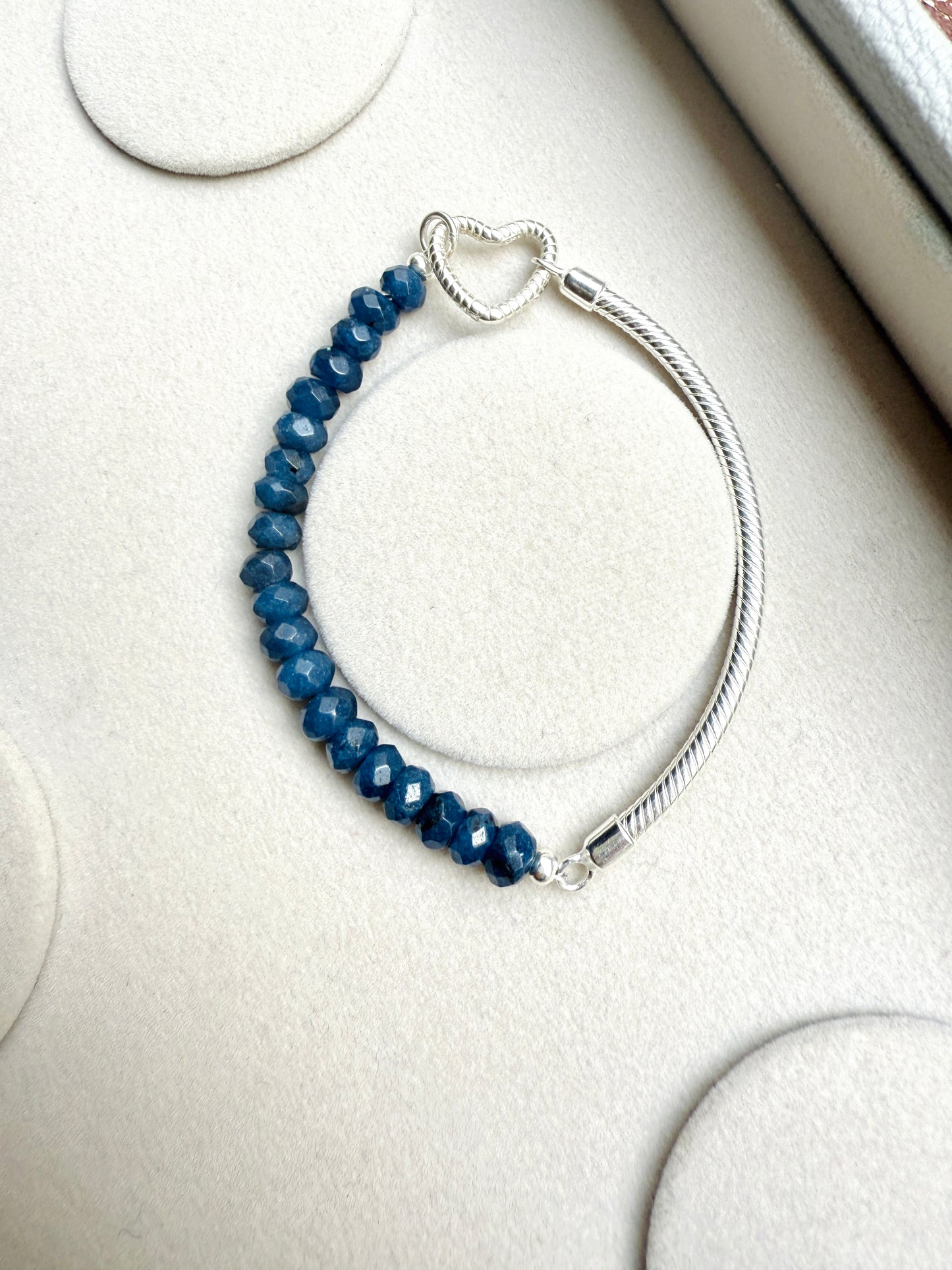 Brazalete Jade azul y Plata