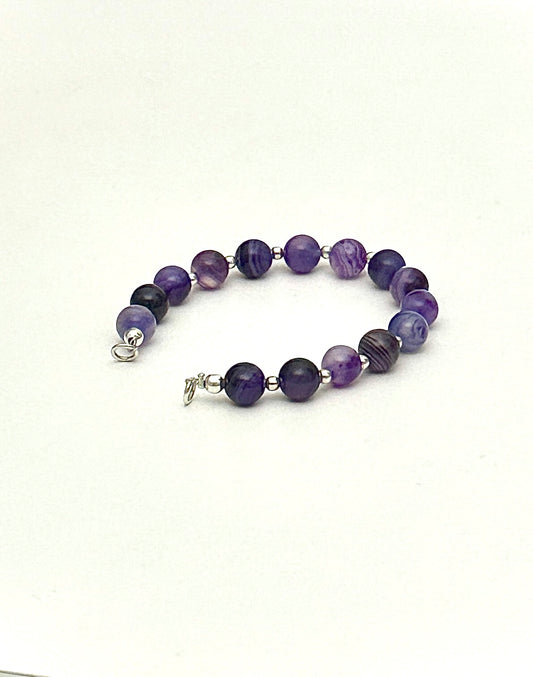 Brazalete Esfera grande Ágata Lila