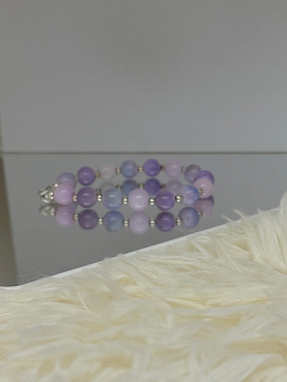Lilac and Pink Agate Sphere Bracelet