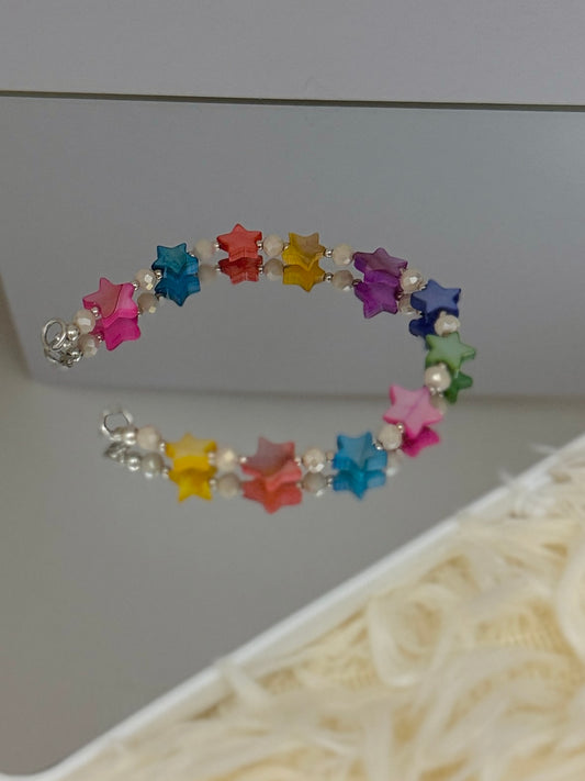 Brazalete Estrellas Crisolita Multicolor y Cristales