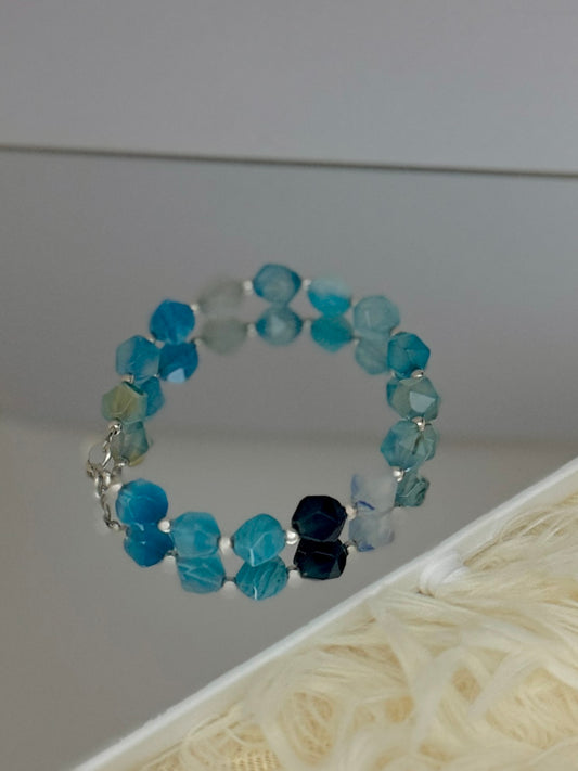Brazalete Ágata Mix Azul
