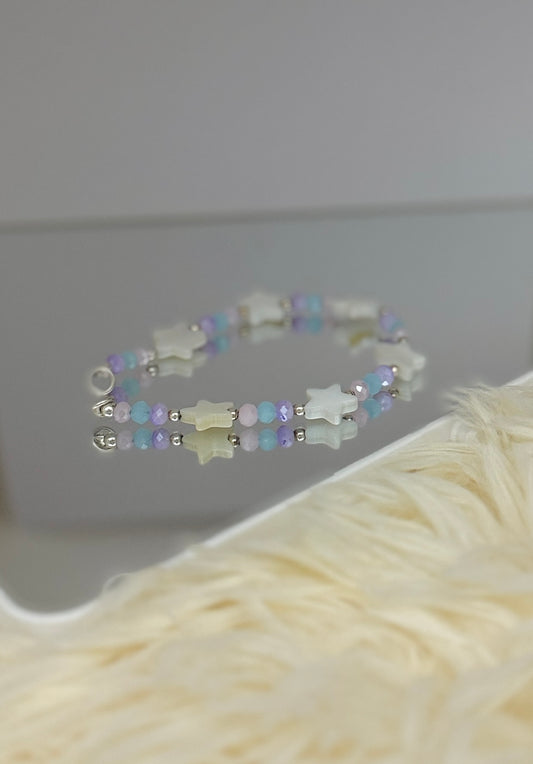Brazalete estrellas blancas y cristales