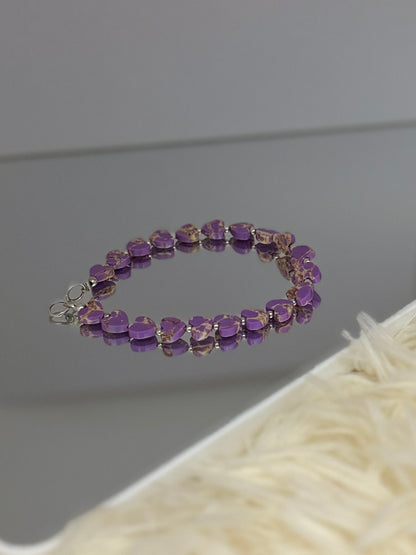 Brazalete Corazones Turquesa Lila