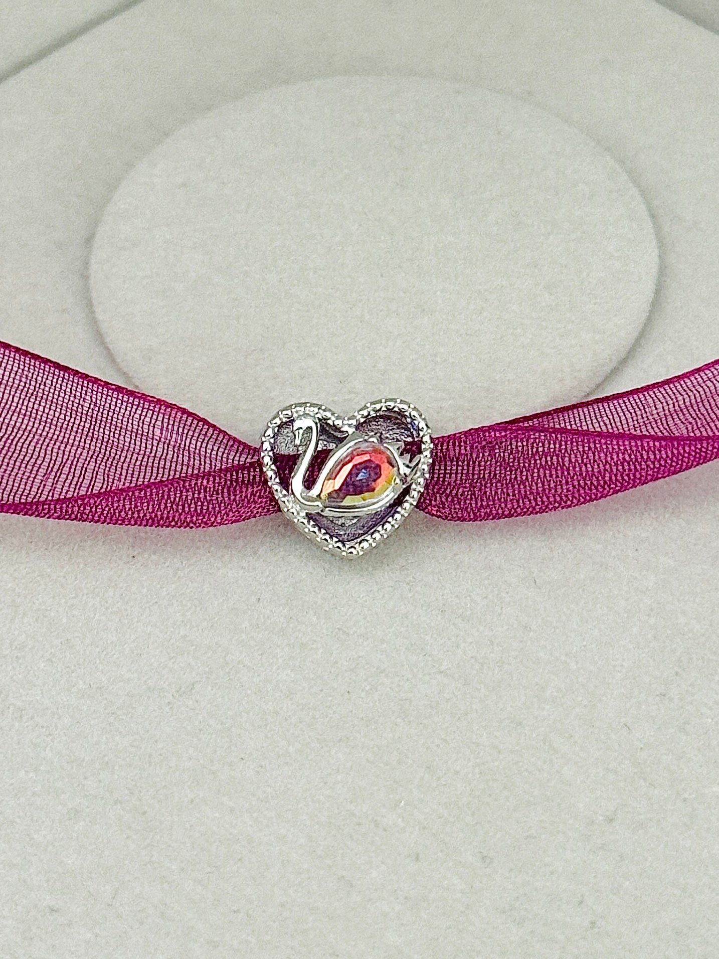 Swan and Heart Charm