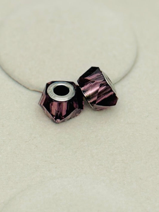 Pair of Swarovski Faceted Purple