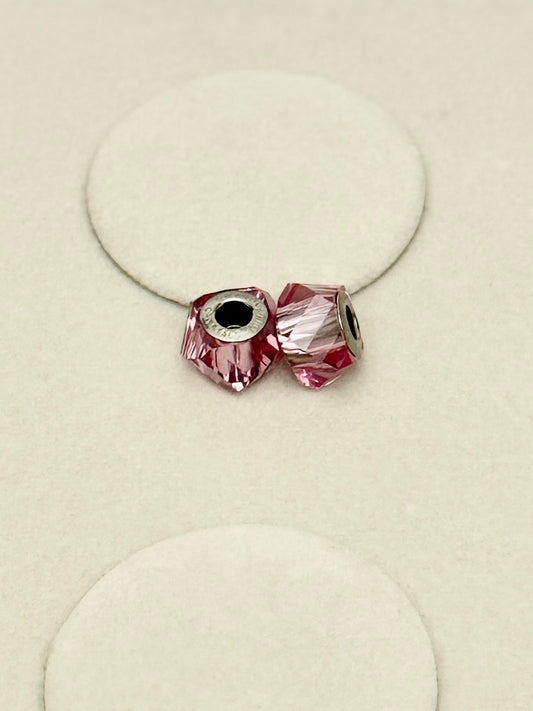 Pair of Swarovski Faceted Light Pink