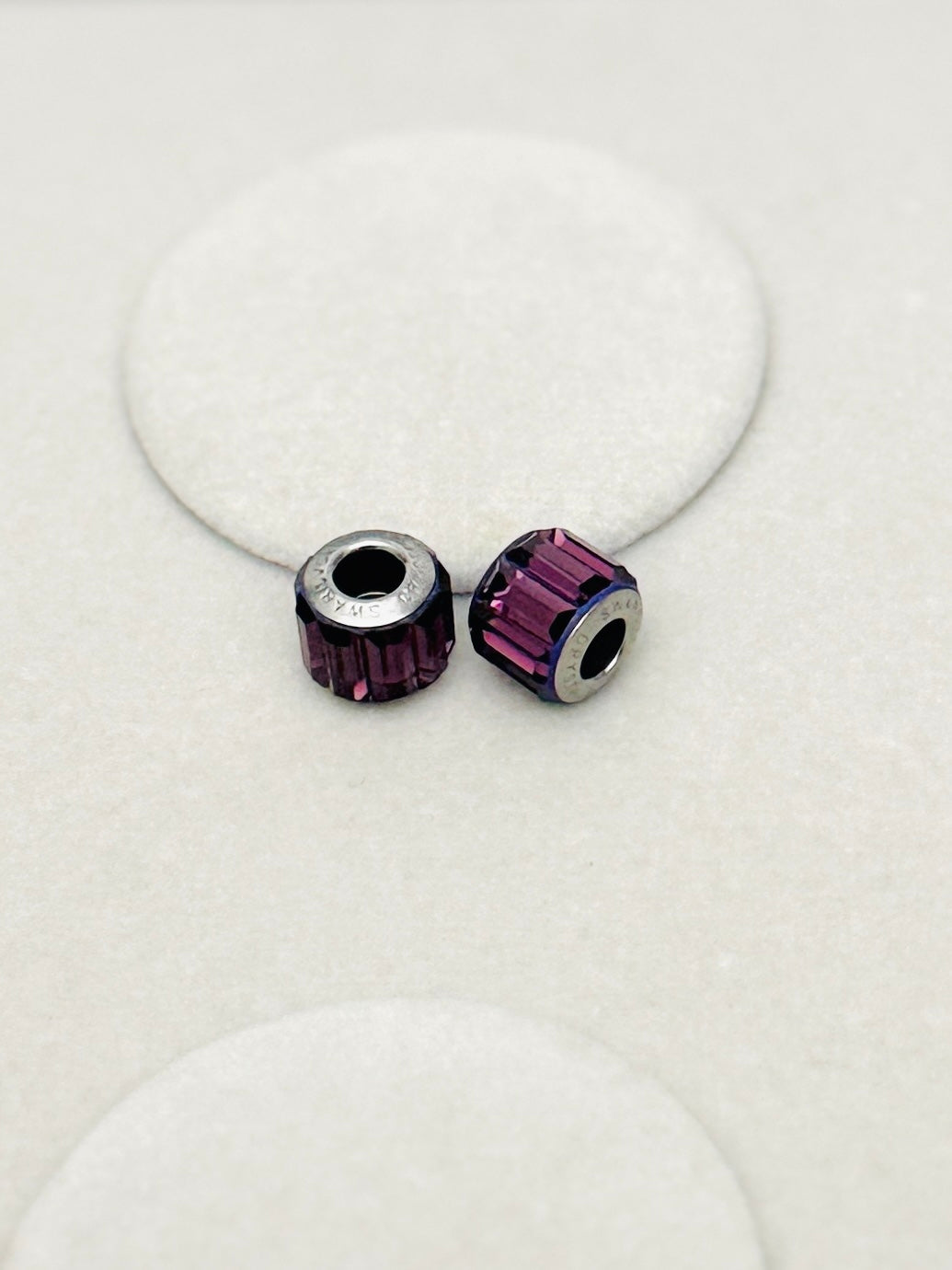 Pair of Swarovski Baguette Amethyst