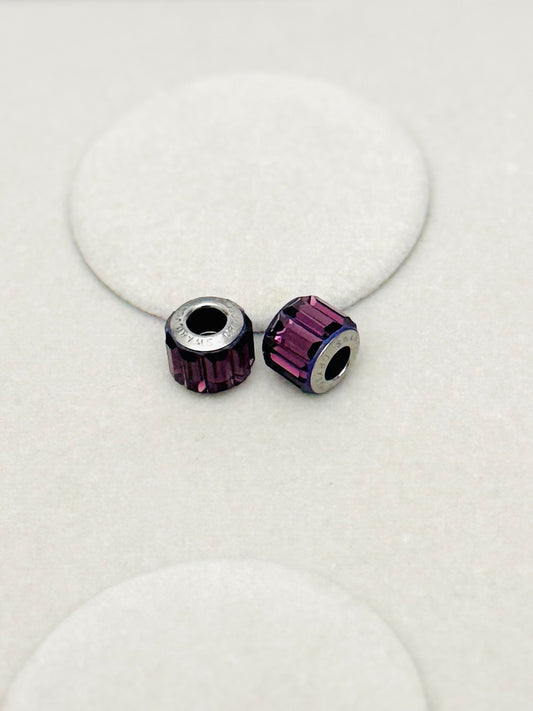 Pair of Swarovski Baguette Amethyst