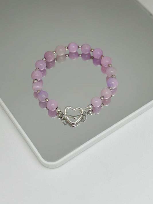 Pink Agate Sphere Bracelet