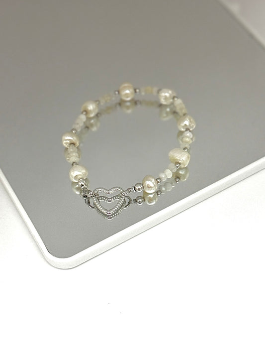 Pearl and crystal bracelet